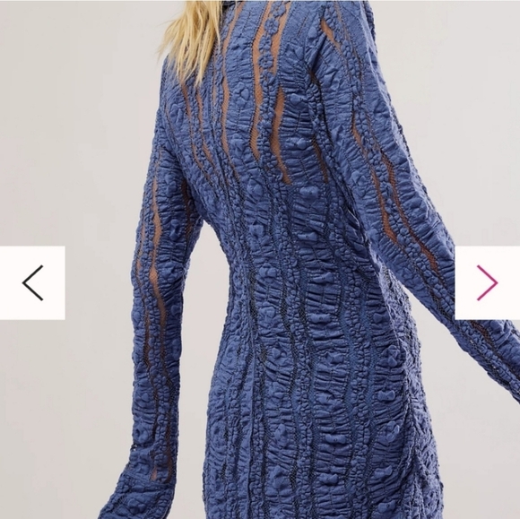 Free People Women's Shayla Lace Long sleeves Button Front Mini Casual Boho Dress - Picture 2 of 12